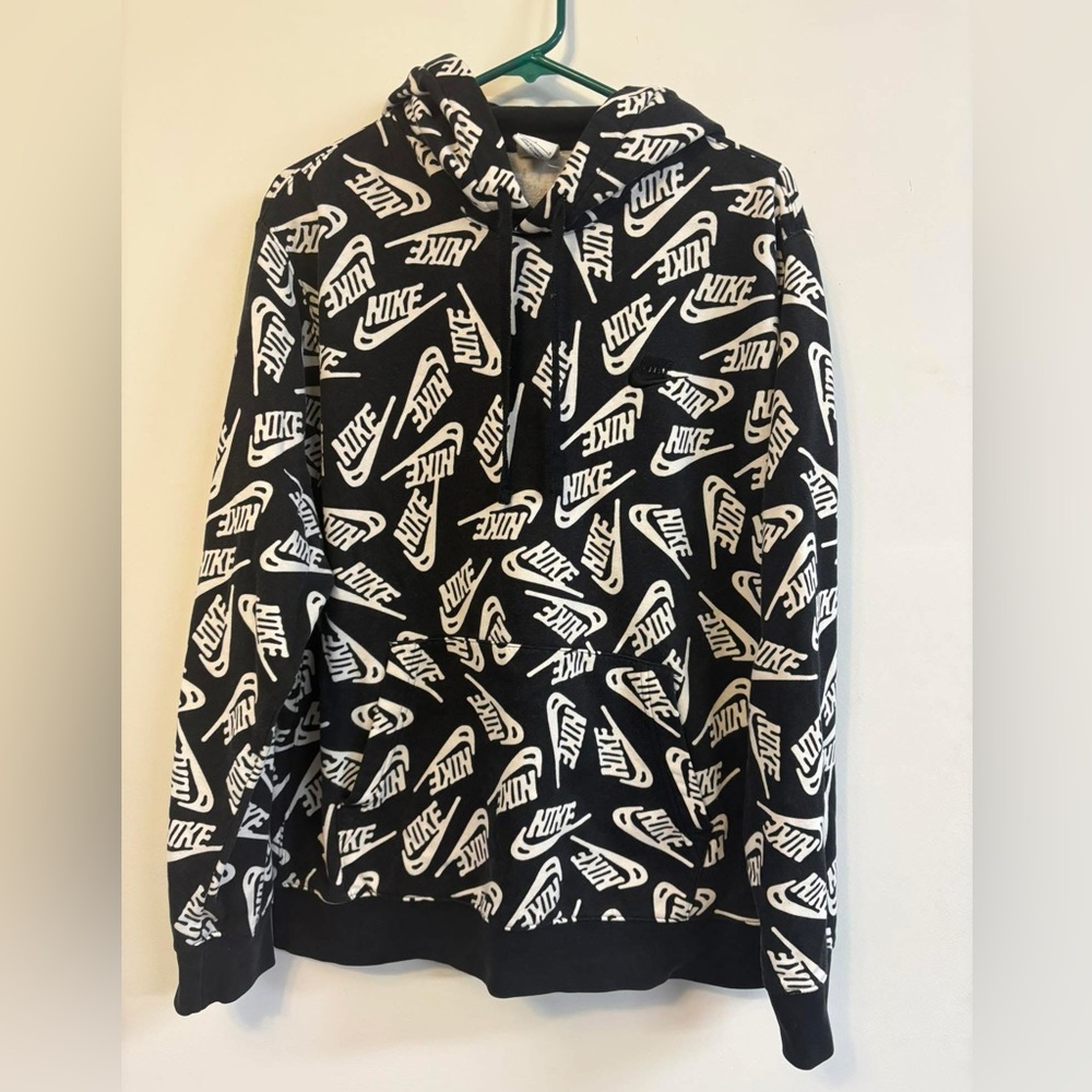 Nike Black & White Logo Allover Hoodie